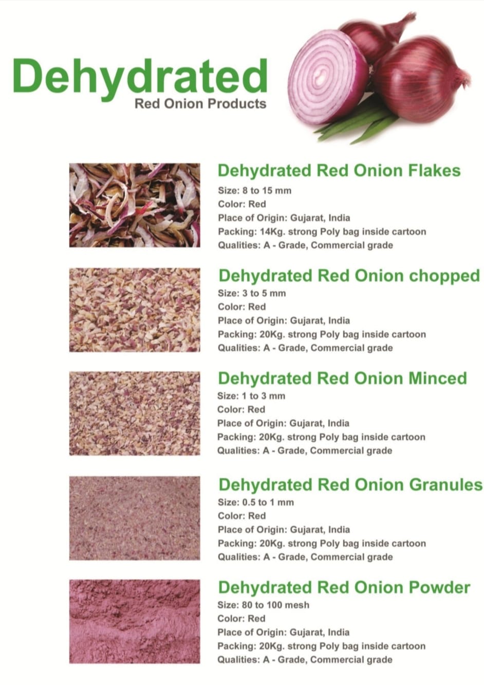 Dehydrated Red Onion Product