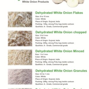 Dehydrated White Onion (Flakes , Powder , Grenuals ) Manufacturer & Exporter India